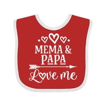 Inktastic Mema and Papa Love Me Boys or Girls Baby Bib