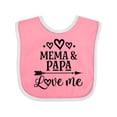thumbnail image 1 of Inktastic Mema and Papa Love Me Girls Baby Bib, 1 of 4