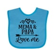 thumbnail image 1 of Inktastic Mema and Papa Love Me Girls Baby Bib, 1 of 4