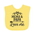 thumbnail image 1 of Inktastic Mema and Papa Love Me Girls Baby Bib, 1 of 4
