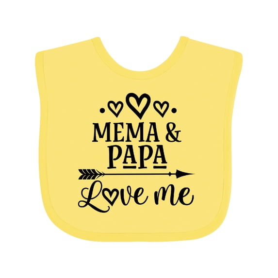 Inktastic Mema and Papa Love Me Girls Baby Bib