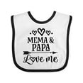 thumbnail image 1 of Inktastic Mema and Papa Love Me Girls Baby Bib, 1 of 4