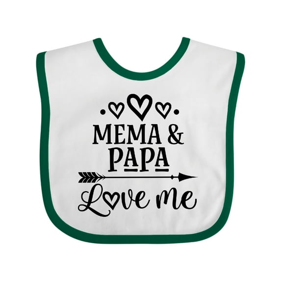 Inktastic Mema and Papa Love Me Girls Baby Bib