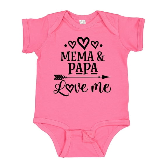 Inktastic Mema and Papa Love Me Girls Baby Bodysuit