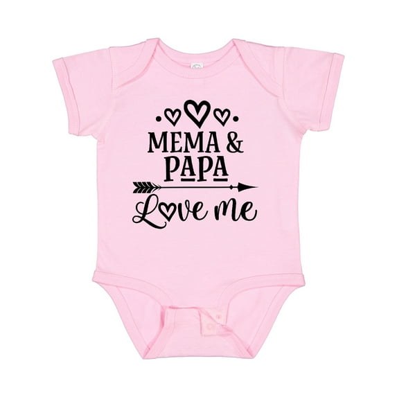 Inktastic Mema and Papa Love Me Girls Baby Bodysuit