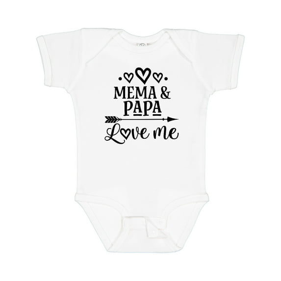 Inktastic Mema and Papa Love Me Girls Baby Bodysuit