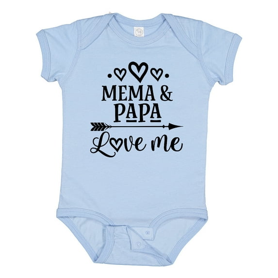 Inktastic Mema and Papa Love Me Girls Baby Bodysuit