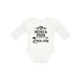 thumbnail image 1 of Inktastic Mema and Papa Love Me Girls Long Sleeve Baby Bodysuit, 1 of 5