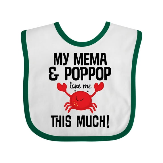 Inktastic Mema and Pop Pop Love Me Grandson Boys or Girls Baby Bib