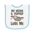 thumbnail image 1 of Inktastic Mema and Poppop Love Me Girls Sloth Baby Terry Cloth Bib, 1 of 3