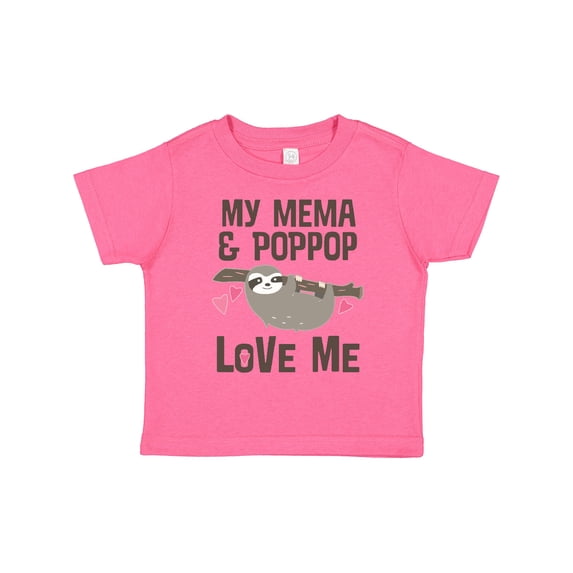 Inktastic Mema and Poppop Love Me Girls Sloth Girls Toddler T-Shirt