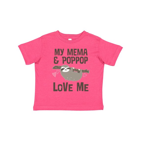 Inktastic Mema and Poppop Love Me Girls Sloth Girls Toddler T-Shirt