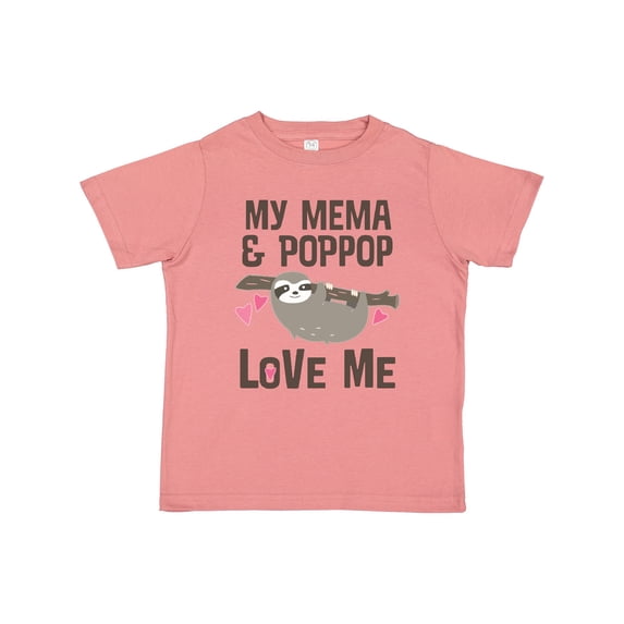 Inktastic Mema and Poppop Love Me Girls Sloth Girls Toddler T-Shirt