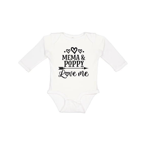 Inktastic Mema and Poppy Love Me Girls Long Sleeve Baby Bodysuit