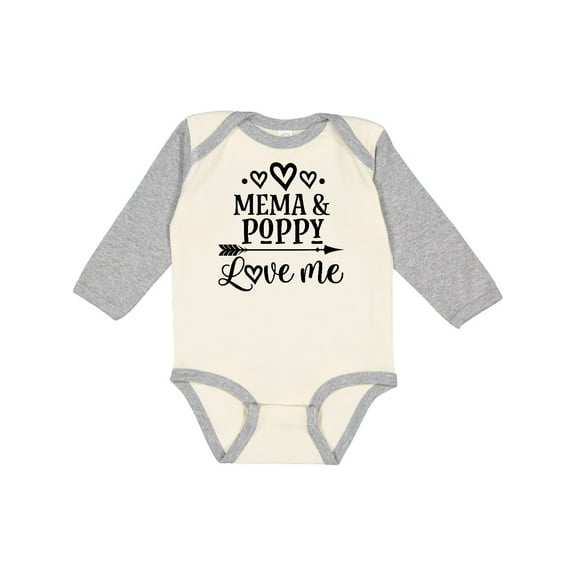 Inktastic Mema and Poppy Love Me Girls Long Sleeve Baby Bodysuit