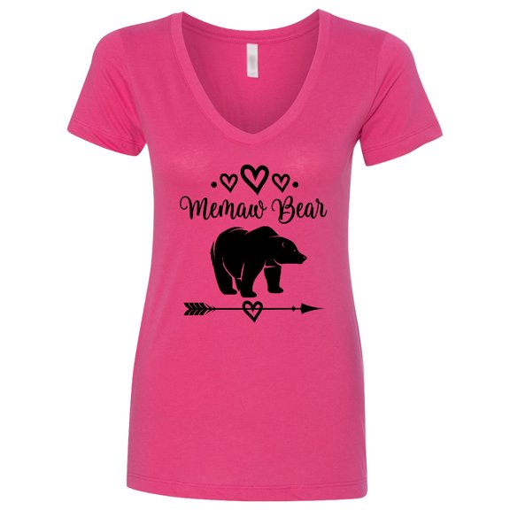 Inktastic Memaw Bear Grandmother Women's V-Neck T-Shirt