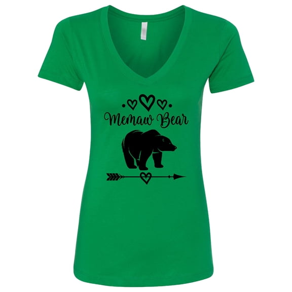 Inktastic Memaw Bear Grandmother Women's V-Neck T-Shirt