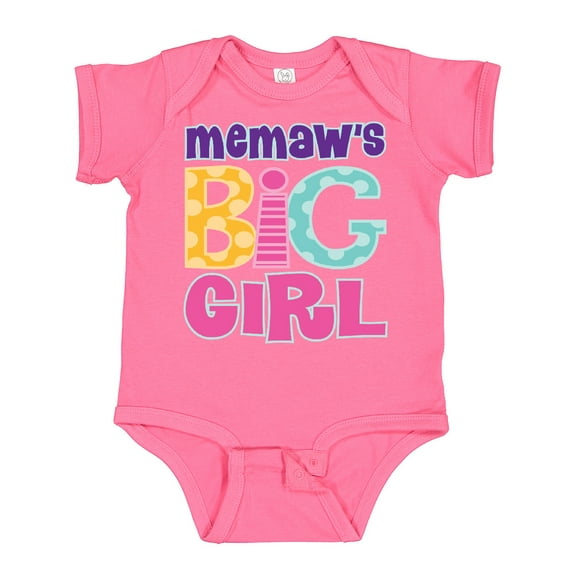 Inktastic Memaw Big Girl Girls Baby Bodysuit