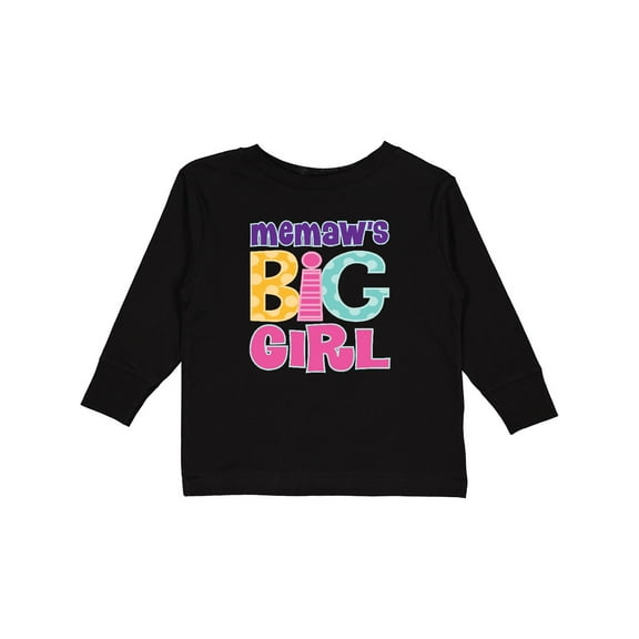 Inktastic Memaw Big Girl Girls Long Sleeve Toddler T-Shirt