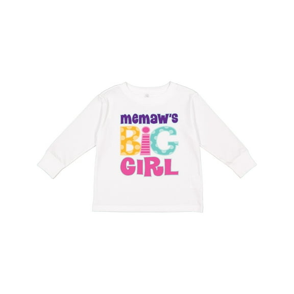 Inktastic Memaw Big Girl Girls Long Sleeve Toddler T-Shirt