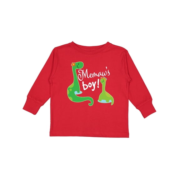 Inktastic Memaw Boy Grandson Dinosaur Boys Long Sleeve Toddler T-Shirt