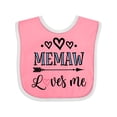 thumbnail image 1 of Inktastic Memaw Grandma Loves Me Girls Baby Bib, 1 of 4