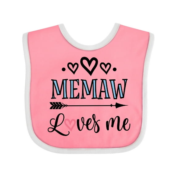 Inktastic Memaw Grandma Loves Me Girls Baby Bib