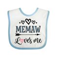 thumbnail image 1 of Inktastic Memaw Grandma Loves Me Girls Baby Bib, 1 of 4