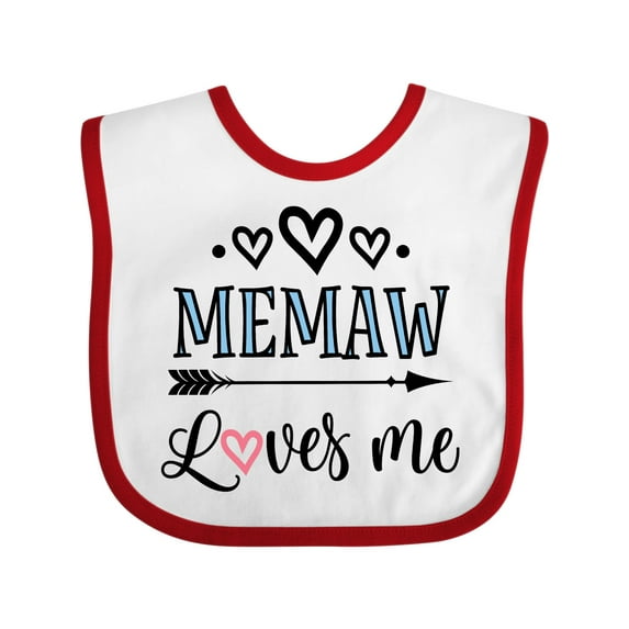 Inktastic Memaw Grandma Loves Me Girls Baby Bib