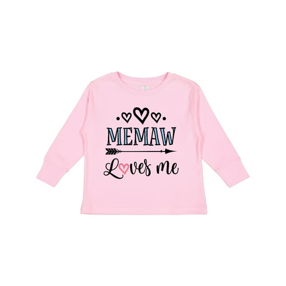 Inktastic Memaw Grandma Loves Me Girls Long Sleeve Toddler T-Shirt