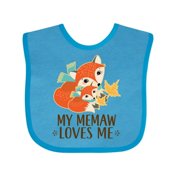 Inktastic Memaw Loves Me Fox Grandchild Boys or Girls Baby Bib