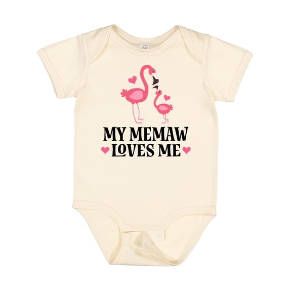 Inktastic Memaw Loves Me Girl Flamingo Girls Baby Bodysuit