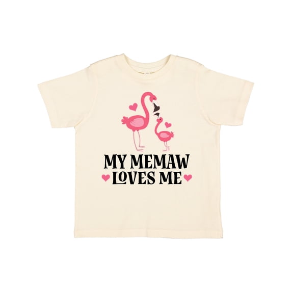 Inktastic Memaw Loves Me Girl Flamingo Girls Toddler T-Shirt