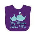 thumbnail image 1 of Inktastic Memaw Loves Me Grandchild Whale Boys or Girls Baby Bib, 1 of 4