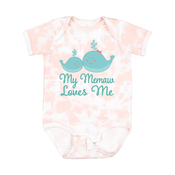 Inktastic Memaw Loves Me Grandchild Whale Boys or Girls Baby Bodysuit