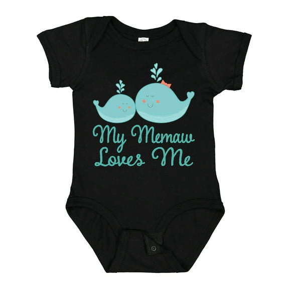 Inktastic Memaw Loves Me Grandchild Whale Boys or Girls Baby Bodysuit