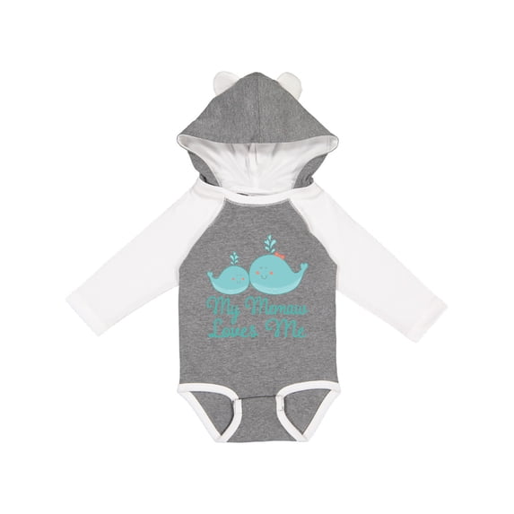 Inktastic Memaw Loves Me Grandchild Whale Boys or Girls Long Sleeve Baby Bodysuit
