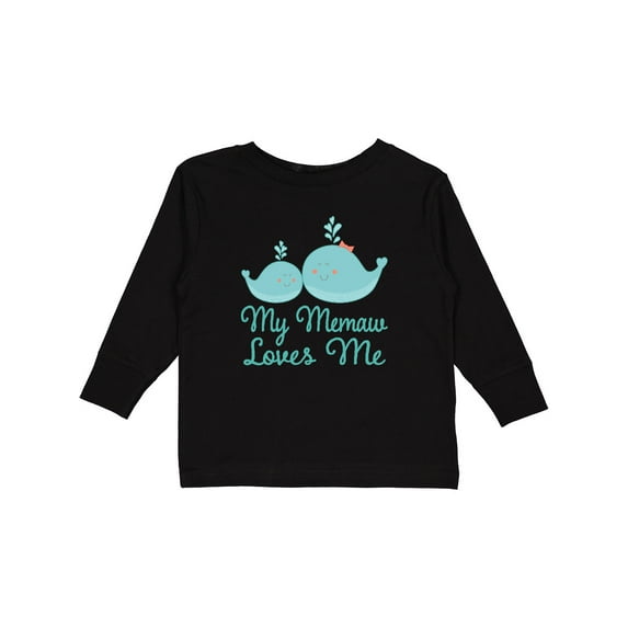Inktastic Memaw Loves Me Grandchild Whale Boys or Girls Long Sleeve Toddler T-Shirt