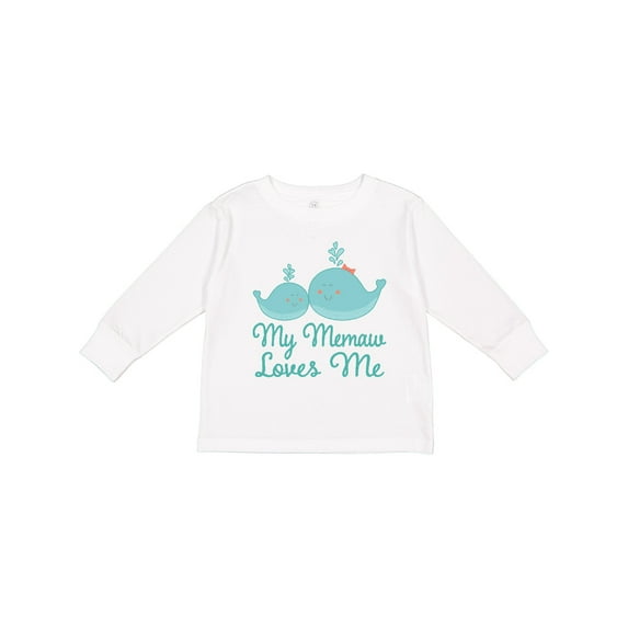 Inktastic Memaw Loves Me Grandchild Whale Boys or Girls Long Sleeve Toddler T-Shirt