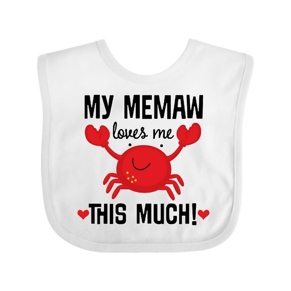 Inktastic Memaw Loves Me Grandson Boys or Girls Baby Bib