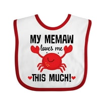 Inktastic Memaw Loves Me Grandson Boys or Girls Baby Bib
