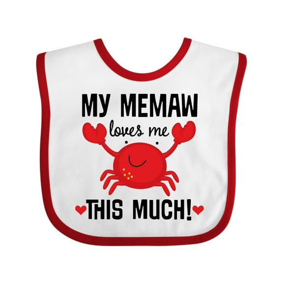 Inktastic Memaw Loves Me Grandson Boys or Girls Baby Bib