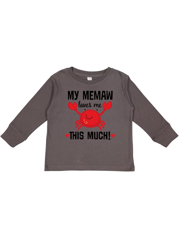 Inktastic Memaw Loves Me Grandson Gift Boys or Girls Long Sleeve Toddler T-Shirt