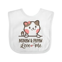 Inktastic Memaw and Papaw Grandkids Kitty Girls Baby Bib