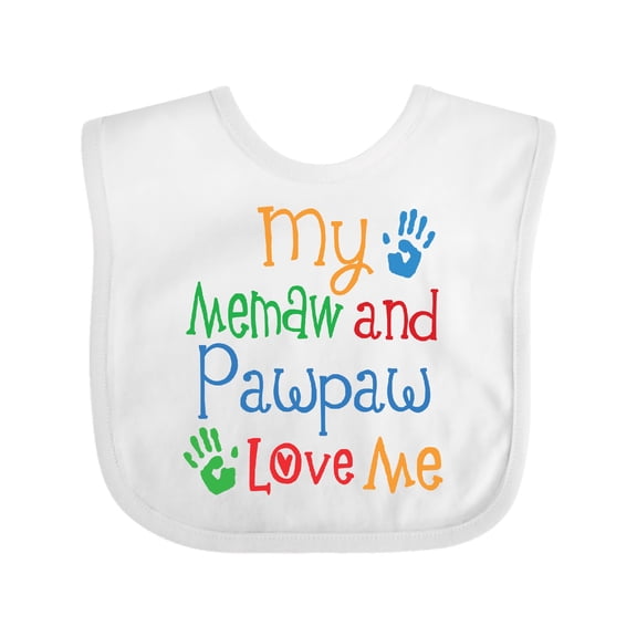 Inktastic Memaw and Pawpaw Love Me Grandchild Boys or Girls Baby Bib
