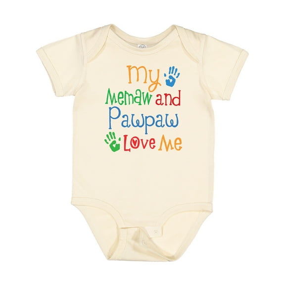 Inktastic Memaw and Pawpaw Love Me Grandchild Boys or Girls Baby Bodysuit
