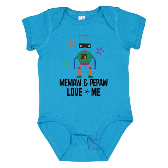 Inktastic Memaw and Pepaw Grandkids Robot Boys Baby Bodysuit