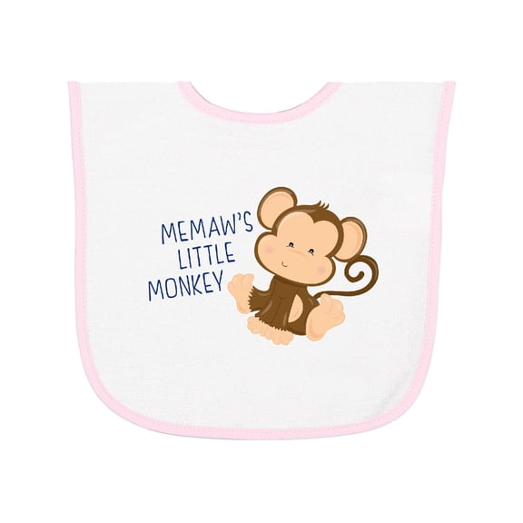 Inktastic Memaw's Little Monkey Baby Terry Cloth Bib