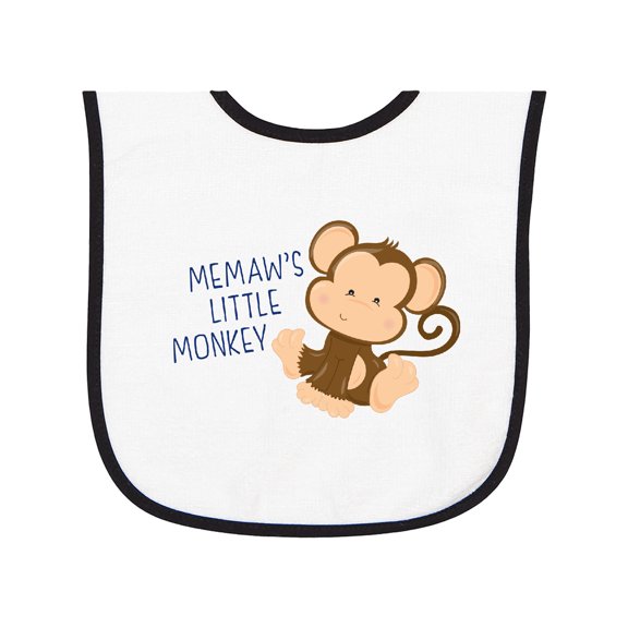 Inktastic Memaw's Little Monkey Baby Terry Cloth Bib