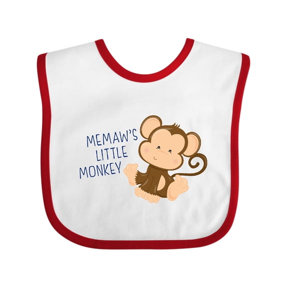 Inktastic Memaw's Little Monkey Boys or Girls Baby Bib